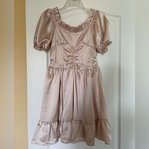 Light Pink Puff Sleeve Dress